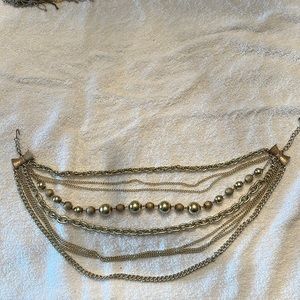 Gold plated stack layered necklace